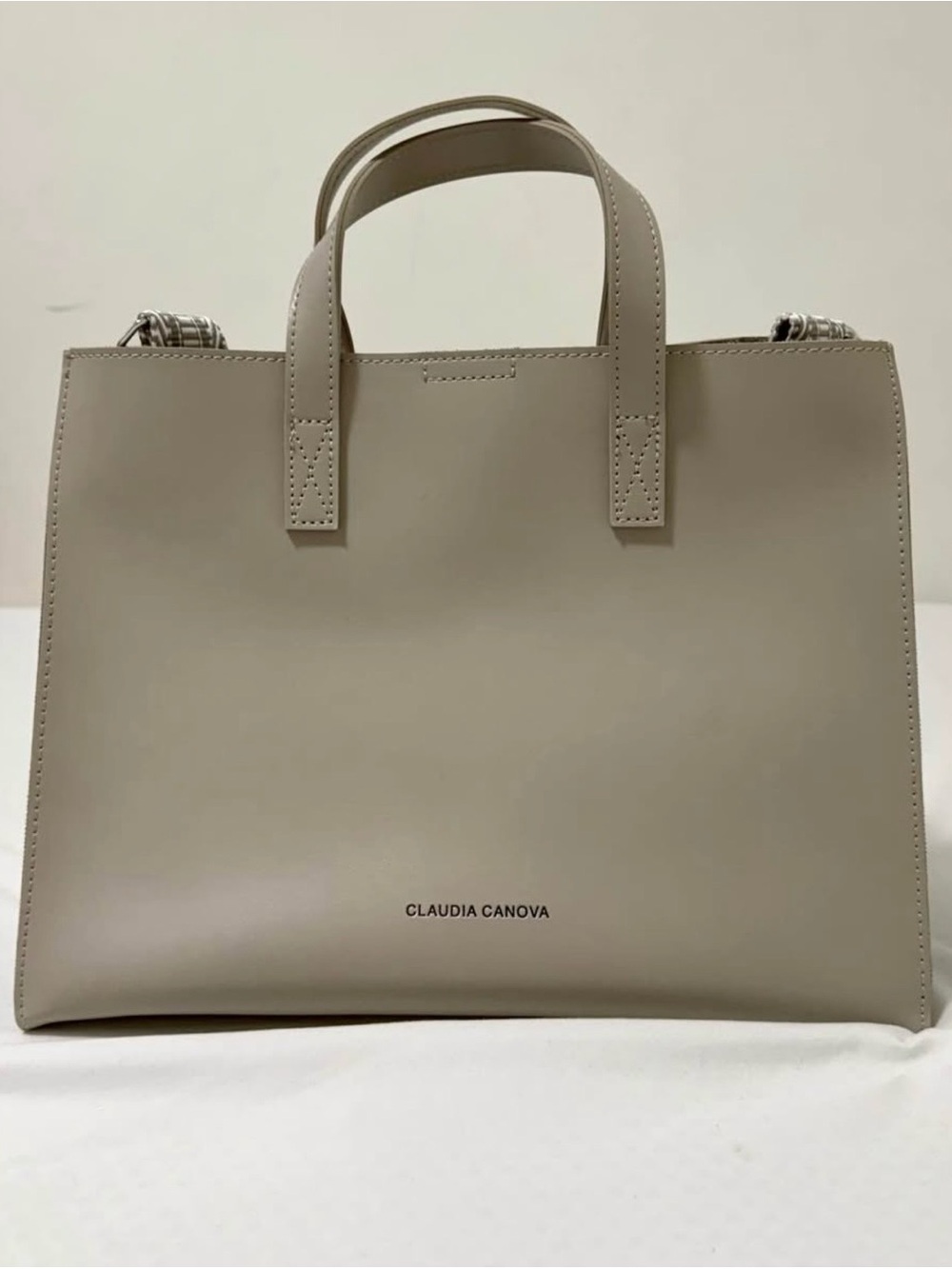 Taupe Top-Handle Tote